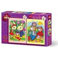 2 Puzzles - Die Kaninchen und die Bärenfamilie 35 Teile Puzzle  Art Puzzle