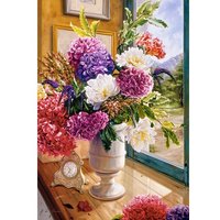 Stilleben mit Hortensien 1000 Teile Puzzle  Castorland