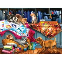 Tom Wood - Quilting Room Mischief 1000 Teile Puzzle  SunsOut