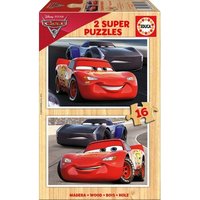 2 Holzpuzzles - Cars 16 Teile Puzzle  Educa