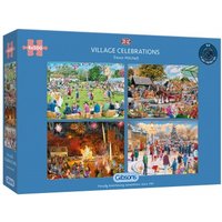4 Puzzles - Trevor Mitchell - Village Celebrations 500 Teile Puzzle  Gibsons